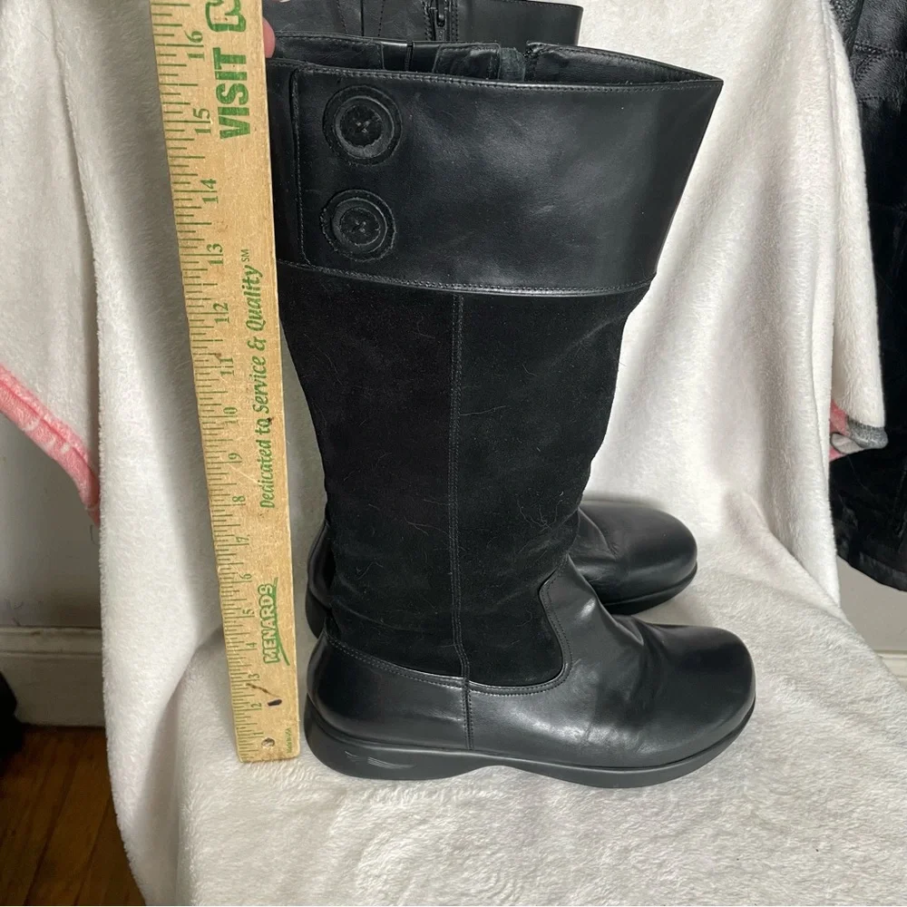 Dansko Delilah Knee High Riding Equestrian Boots Black Suede and Leather Size 41